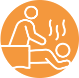 骨格や筋肉などを専門とする「柔道整復師」の国家資格を保有したセラピストに寄る施術で、疲労を解消し癒しを提供します。